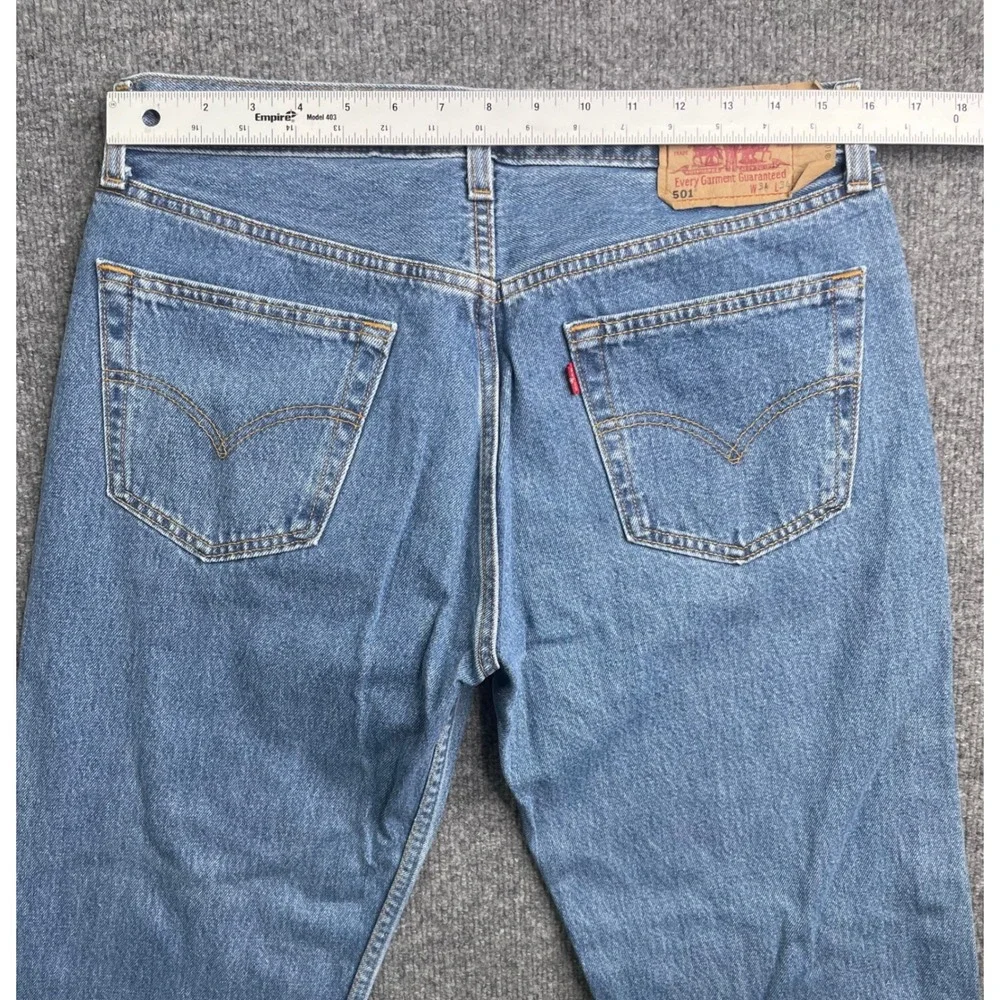 Levi's 501‎ Jeans Mens W34 L34 Blue Straight Leg Button Fly Made in UK Vintage